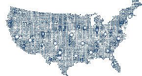 Coverage map showing USA, Mexico, and Canada service areas